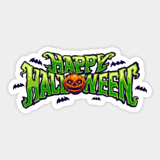 happy halloween typography stickers Sticker